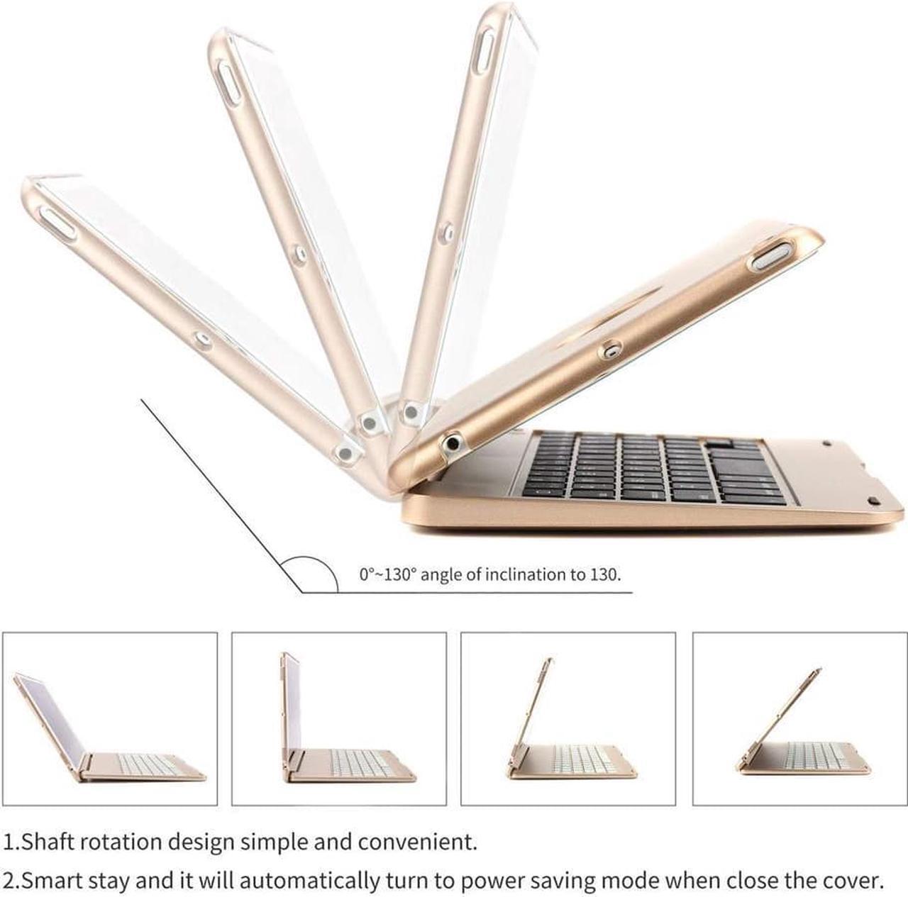 Alt view image 3 of 7 - Wireless Keyboard for iPad Mini 1 2 3 Keyboard Case Folio Flip Smart Cover For iPad Mini 3 iPad Mini 2 iPad Mini 1 with Folding Stand Silent Typing Auto Sleep Wake Function