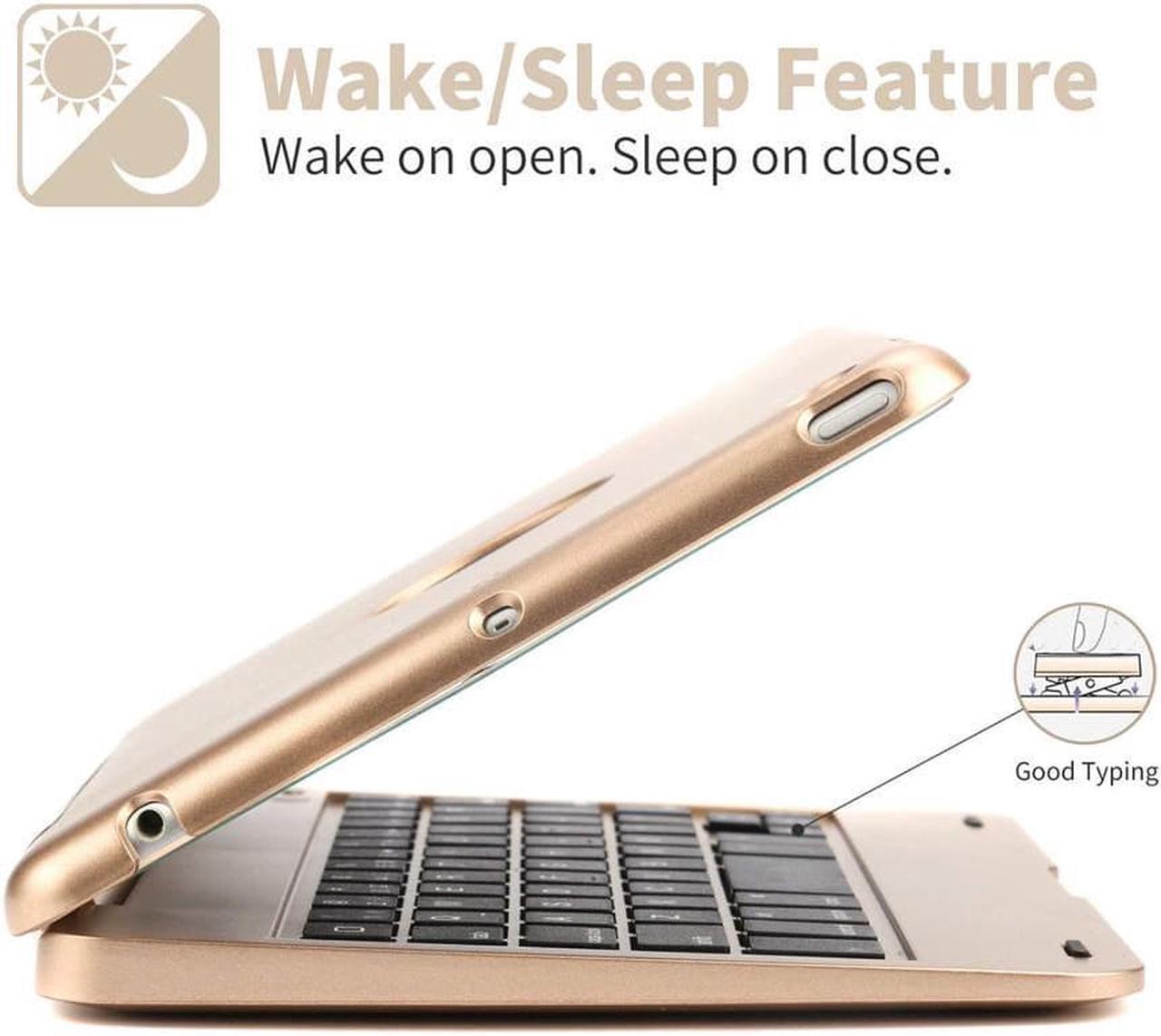 Alt view image 2 of 7 - Wireless Keyboard for iPad Mini 1 2 3 Keyboard Case Folio Flip Smart Cover For iPad Mini 3 iPad Mini 2 iPad Mini 1 with Folding Stand Silent Typing Auto Sleep Wake Function
