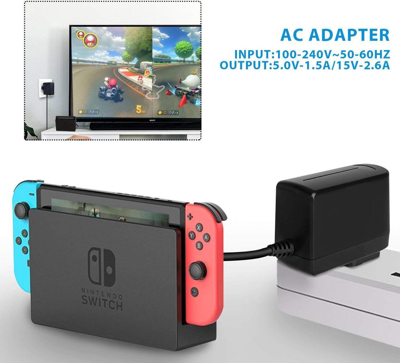 Alt view image 2 of 6 - Nintendo Switch AC Adapter 15V/2.6A Fast Travel Wall Charger with 5FT USB Type C Cable for Nintendo Switch and Pro Controller Supports TV Mode and Dock Station