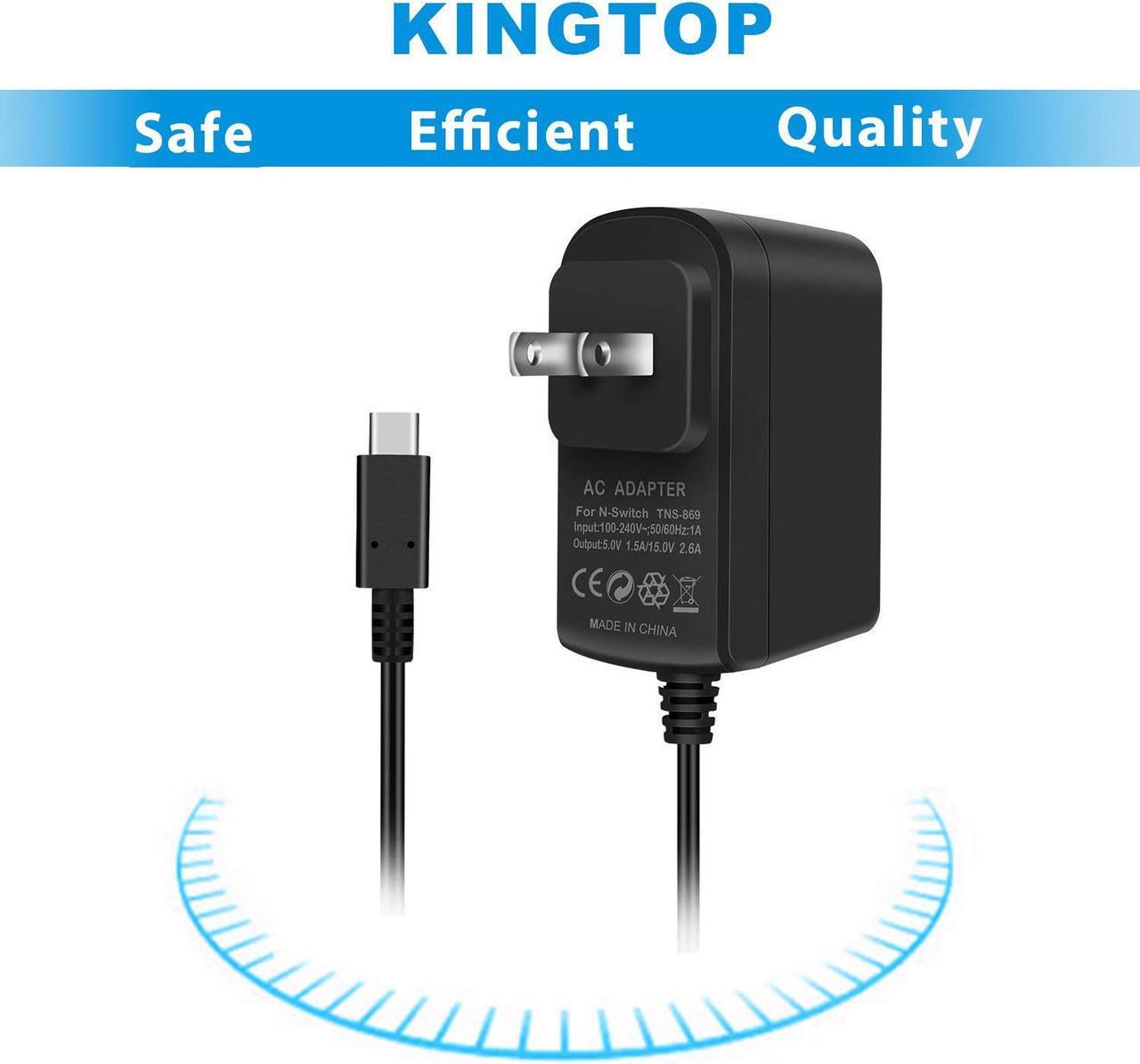 Alt view image 5 of 6 - Nintendo Switch AC Adapter 15V/2.6A Fast Travel Wall Charger with 5FT USB Type C Cable for Nintendo Switch and Pro Controller Supports TV Mode and Dock Station