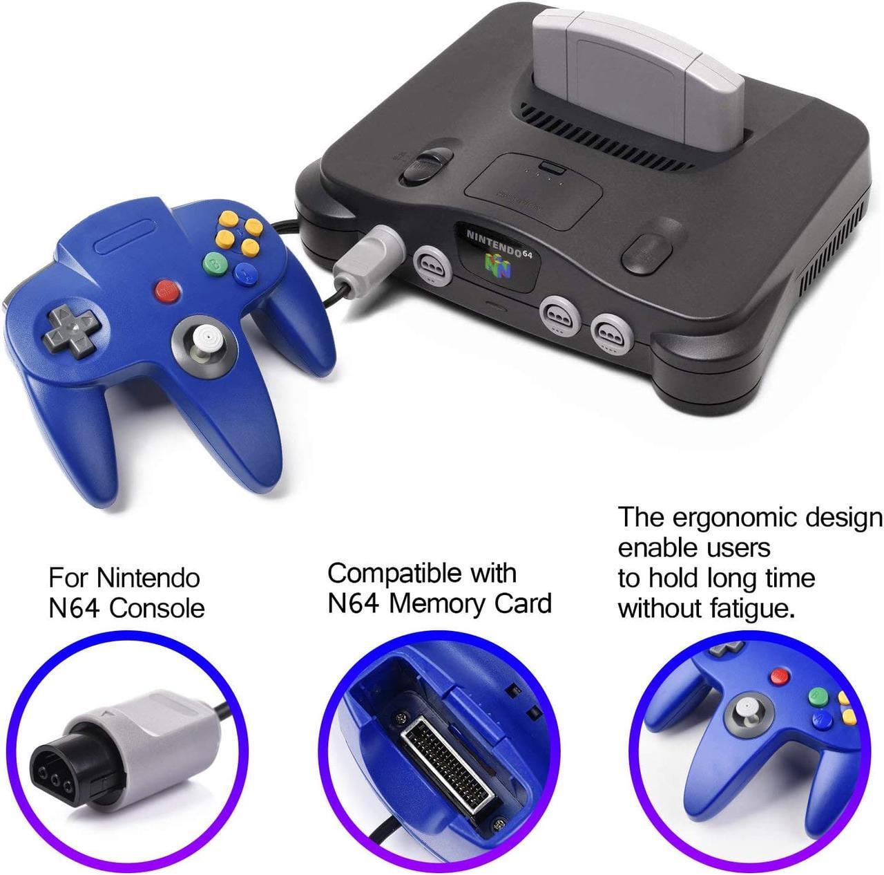 Alt view image 5 of 7 - 2 Pack N64 Controller, Classic Wired N64 64-bit Gamepad Joystick for Ultra 64 Video Game Console N64 System Mario Kart