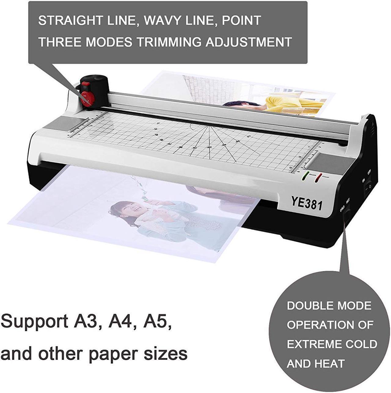 Alt view image 2 of 7 - Thermal Laminator Machine for A3 A4 A6 Laminating Machine with 2 Roller System with Rotary Trimmer Corner Rounder 20 Laminating Pouches Fast Warm-up for Home Office School Use - A3 Laminator