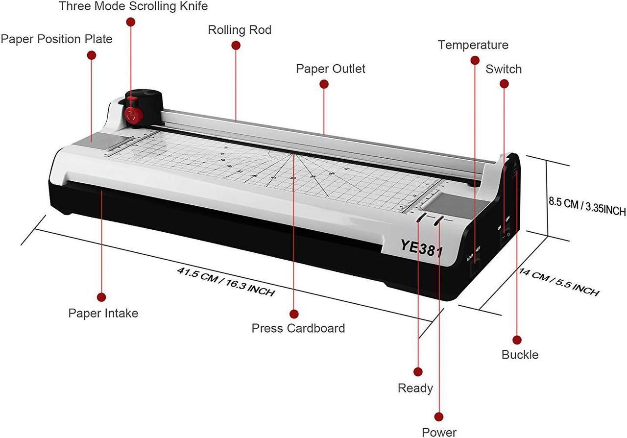 Alt view image 3 of 7 - Thermal Laminator Machine for A3 A4 A6 Laminating Machine with 2 Roller System with Rotary Trimmer Corner Rounder 20 Laminating Pouches Fast Warm-up for Home Office School Use - A3 Laminator
