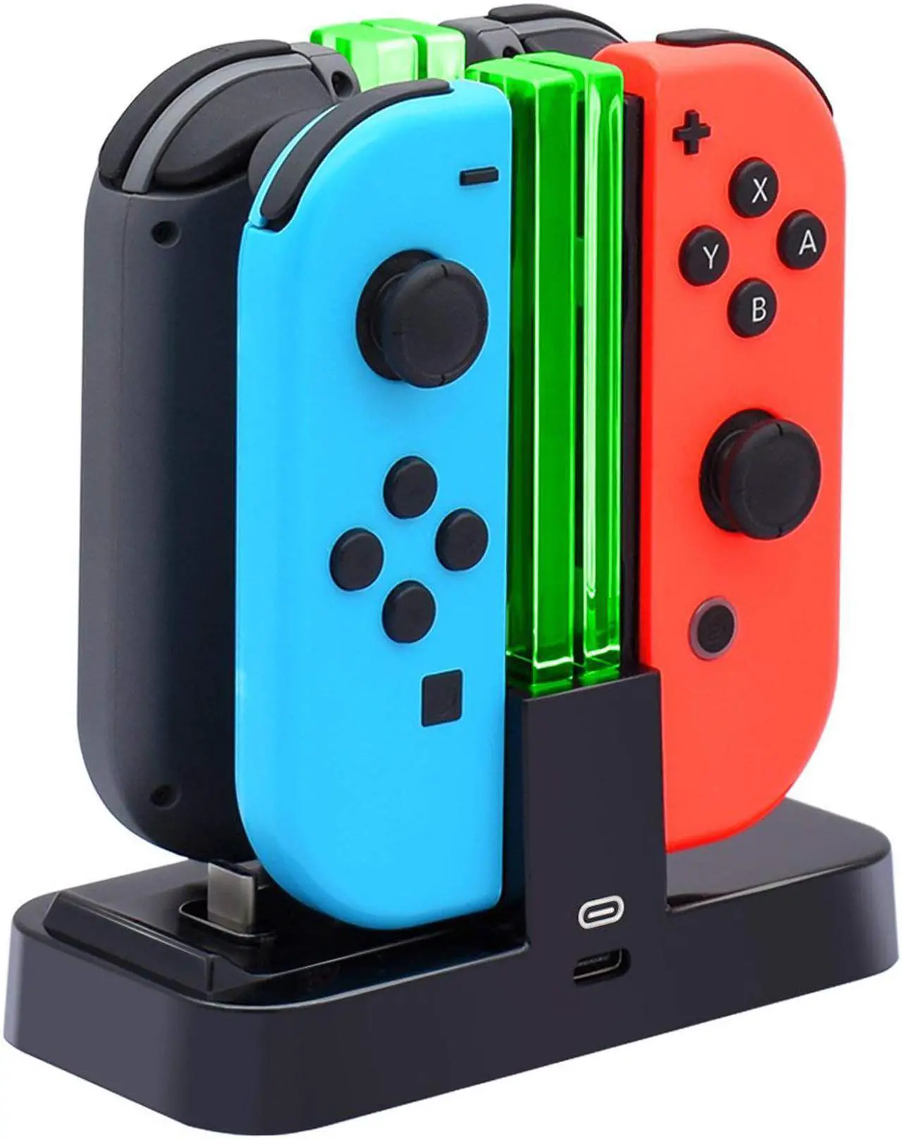 Alt view image 2 of 7 - Controller Charger for Nintendo Switch, Charging Dock Stand Station for Switch Joy-con and Pro Controller with Charging Indicator and Type C Charging Cable