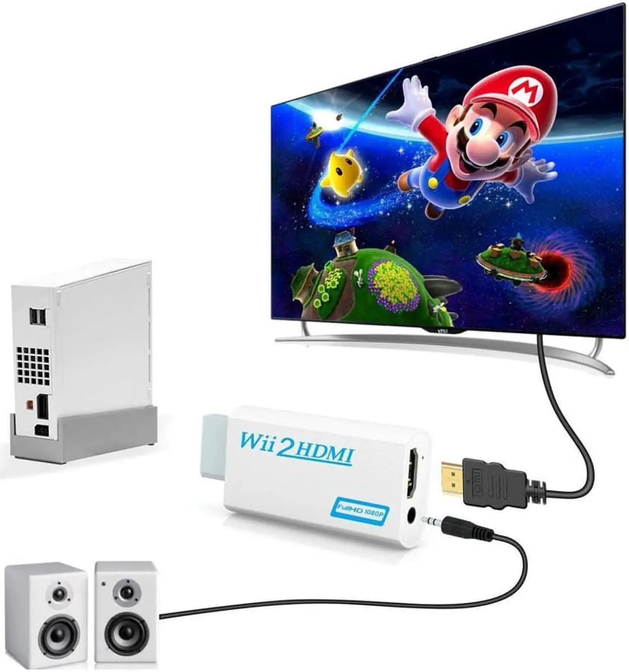 Alt view image 6 of 6 - Wii to hdmi Converter Werleo wii to hdmi adapter wii to hdmi 1080p 720p connector Output Video & 3.5mm Audio - Supports All Wii Display Modes