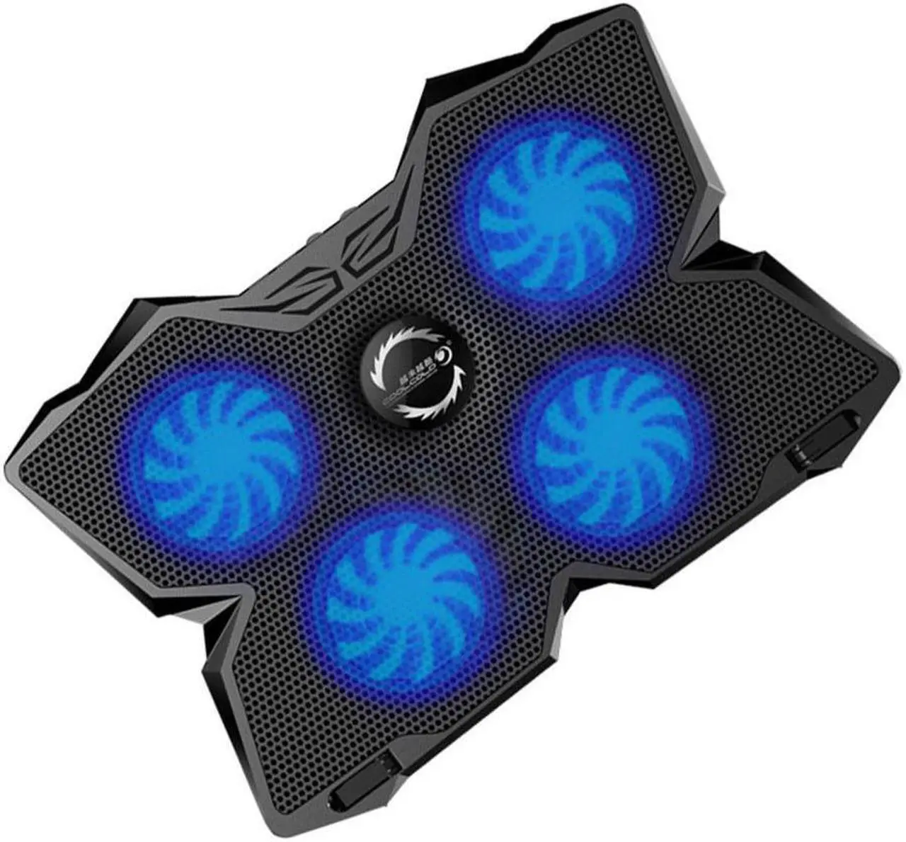 Alt view image 2 of 7 - Wind Laptop Cooling Pad The Most Powerful Slim PC Fan Cooler for Computer Rapid Cooling Action 4 Fans Ventilated Support Light & Quiet USB Laptops Portable Gaming Stand