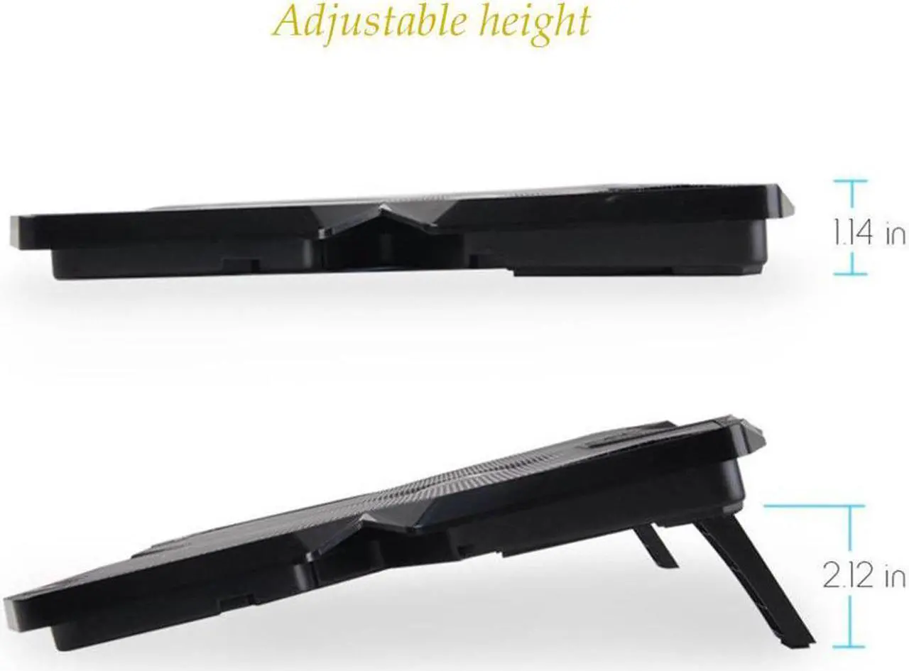 Alt view image 5 of 7 - Wind Laptop Cooling Pad The Most Powerful Slim PC Fan Cooler for Computer Rapid Cooling Action 4 Fans Ventilated Support Light & Quiet USB Laptops Portable Gaming Stand
