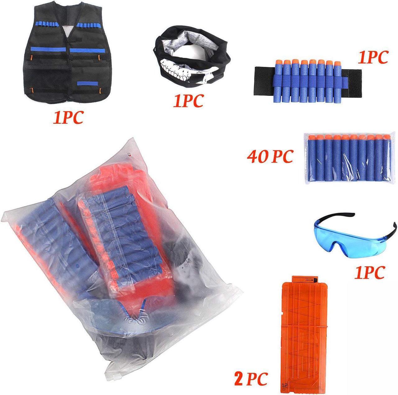 Alt view image 3 of 6 - Kids Tactical Vest Kit Compatible Nerf Guns N-Strike Elite Series,Thicken Waterproof Compatible Nametag Ripping Battle Vest with Face Mask,Protective Glasses