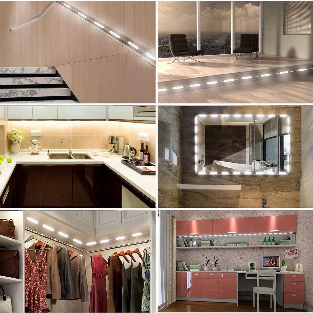 Alt view image 2 of 7 - Led Vanity Mirror Light, Dimmable 60 LEDs Makeup Mirror Light Kits, 10FT 1200LM Waterproof DIY LED Light Strip Daylight White 6000K with Dimmer for Vanity Table Bathroom Dressing Room