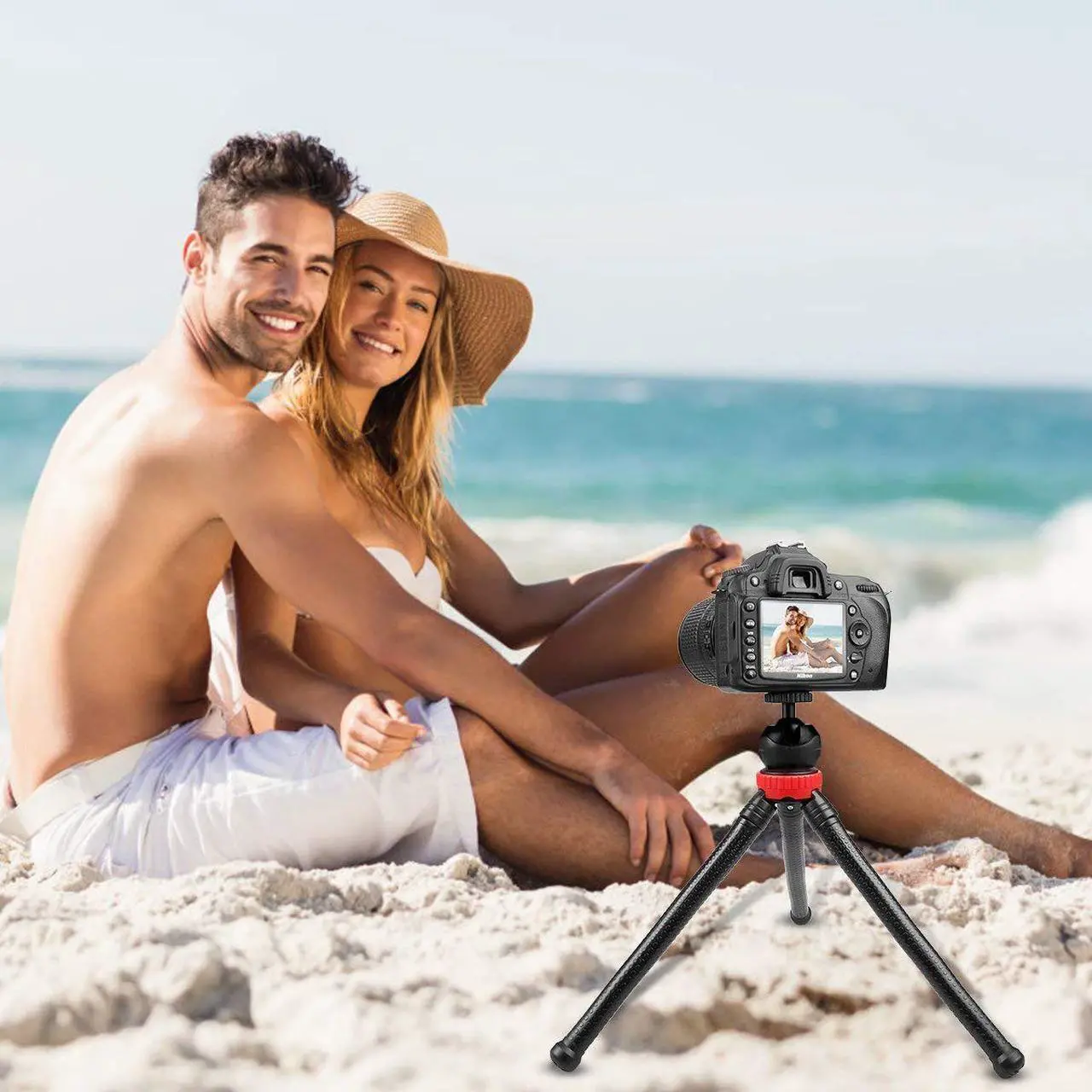 Alt view image 2 of 7 - Phone Tripod Flexible Cell Phone Tripod Adjustable Camera Stand Holder with Wireless Remote Control and Universal Clip 360° Rotating Portable Tripod for iPhone Android Phone Sports Camera GoPro