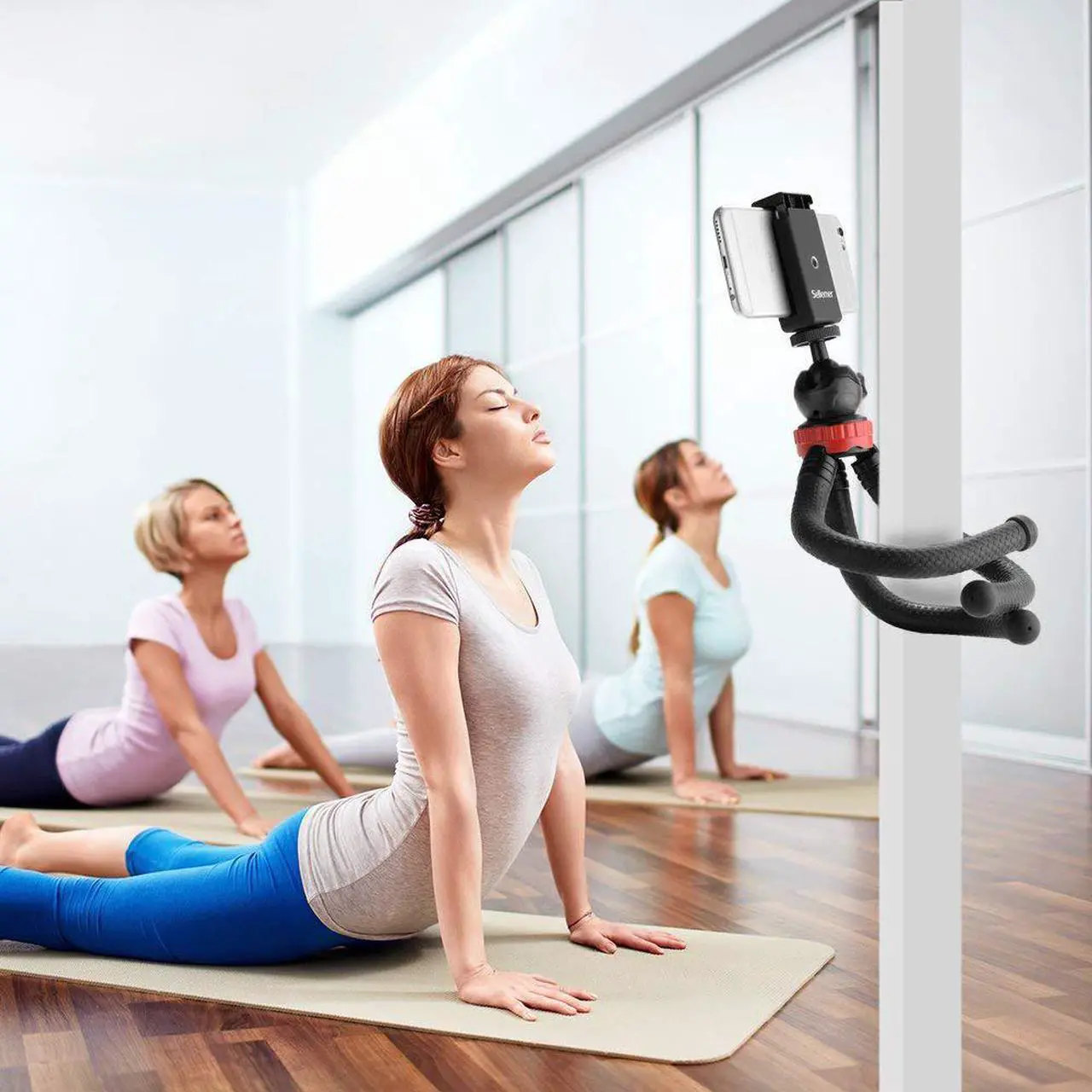 Alt view image 4 of 7 - Phone Tripod Flexible Cell Phone Tripod Adjustable Camera Stand Holder with Wireless Remote Control and Universal Clip 360° Rotating Portable Tripod for iPhone Android Phone Sports Camera GoPro