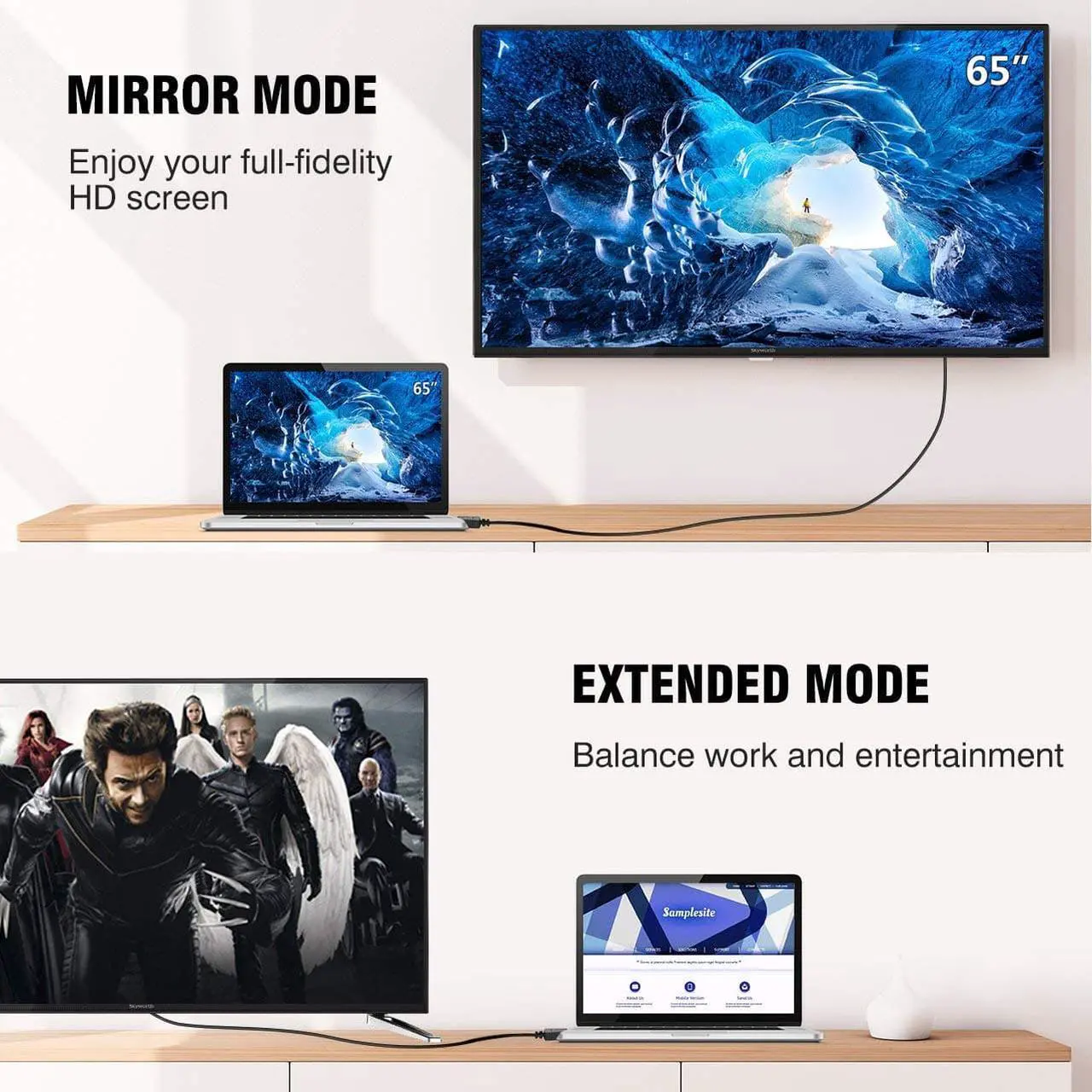 Alt view image 7 of 7 - DP to HDMI Cable 6FT Werleo Gold Plated Displayport to HDMI Cable 1080p Full HD for PCs to HDTV Monitor Projector with HDMI Port