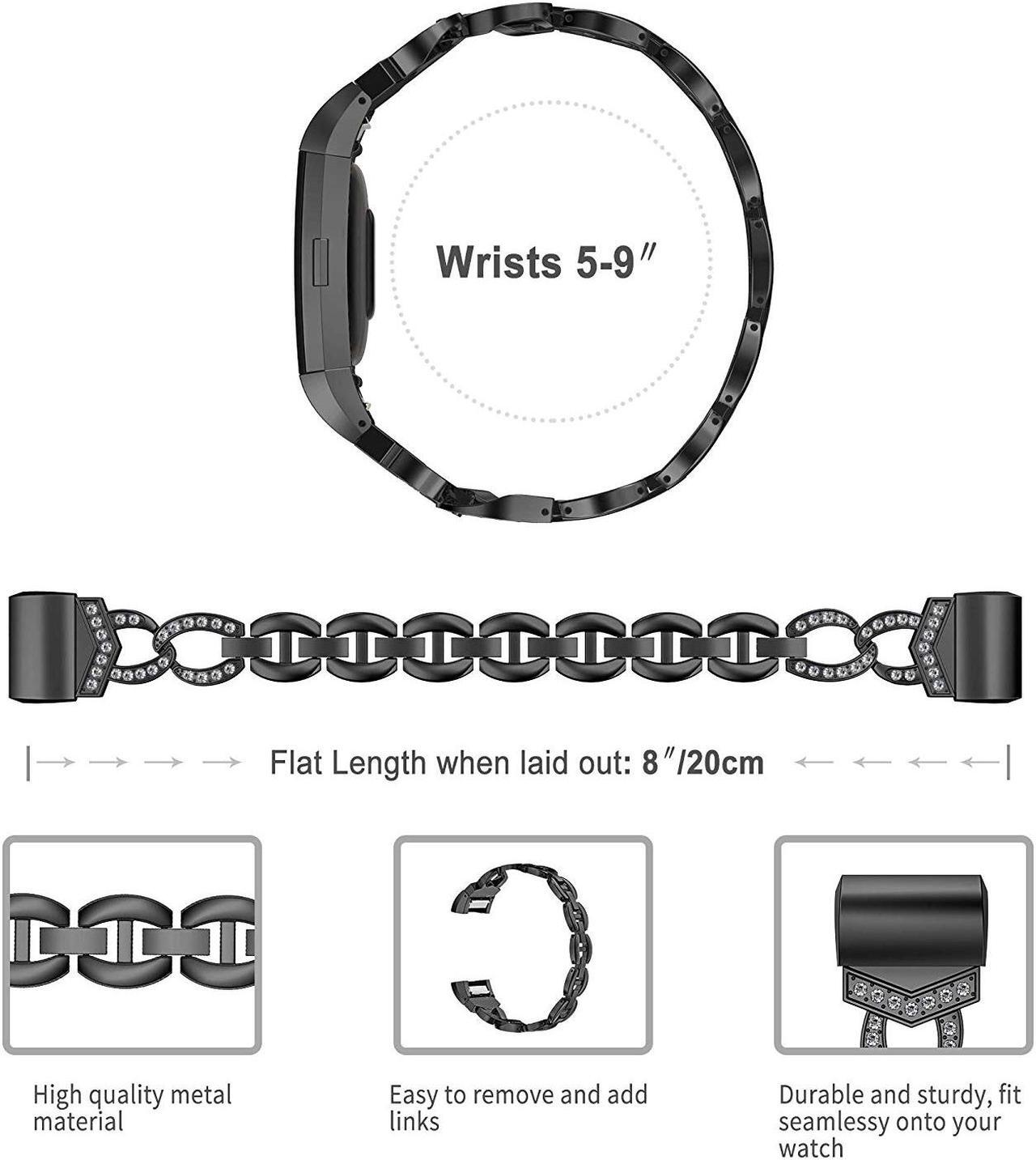 Alt view image 5 of 6 - Werleo Stainless Steel Bands Compatilbe Fitbit Charge 2 Premium Stainless Steel Metal Replacement Watch Band Strap for Fitbit Charge 2 Smart Fitness Watch