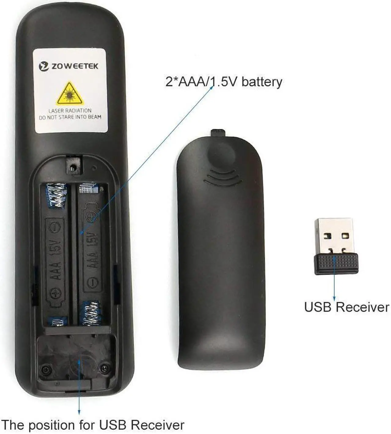 Alt view image 5 of 7 - Wireless Presenter with Mouse Functions Presentation Clicker 2.4GHz Wireless Presenter Remote Presentation Remote Control PowerPoint PPT Clicker