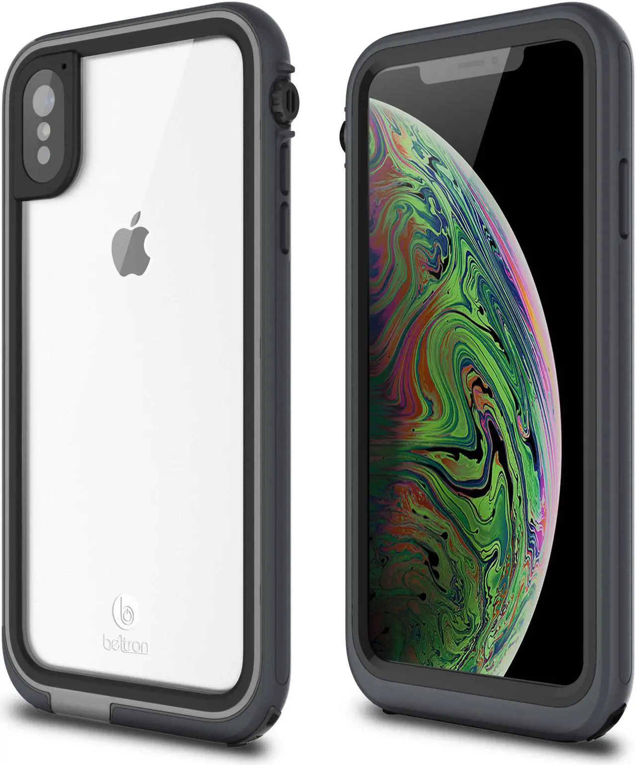 Main image of aquaLife iPhone Xs MAX Waterproof, Shock & Drop Proof, Dirt Proof, Heavy Duty Case (IP68 Rated, MIL-STD-810G Certified) Features: Built-in Screen Protector & 360° Watertight Seal (Grey)