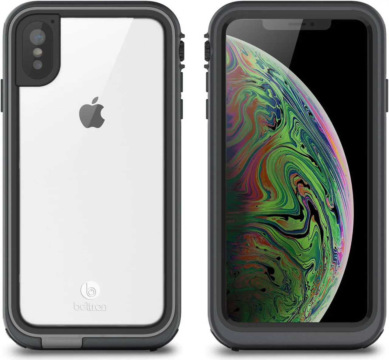 Alt view image 6 of 7 - aquaLife iPhone Xs MAX Waterproof, Shock & Drop Proof, Dirt Proof, Heavy Duty Case (IP68 Rated, MIL-STD-810G Certified) Features: Built-in Screen Protector & 360° Watertight Seal (Grey)