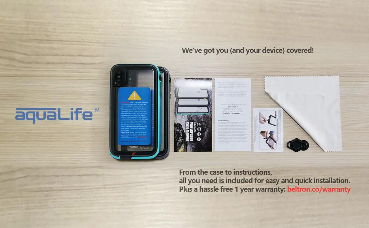 Alt view image 5 of 7 - aquaLife iPhone Xs MAX Waterproof, Shock & Drop Proof, Dirt Proof, Heavy Duty Case (IP68 Rated, MIL-STD-810G Certified) Features: Built-in Screen Protector & 360° Watertight Seal (Teal)