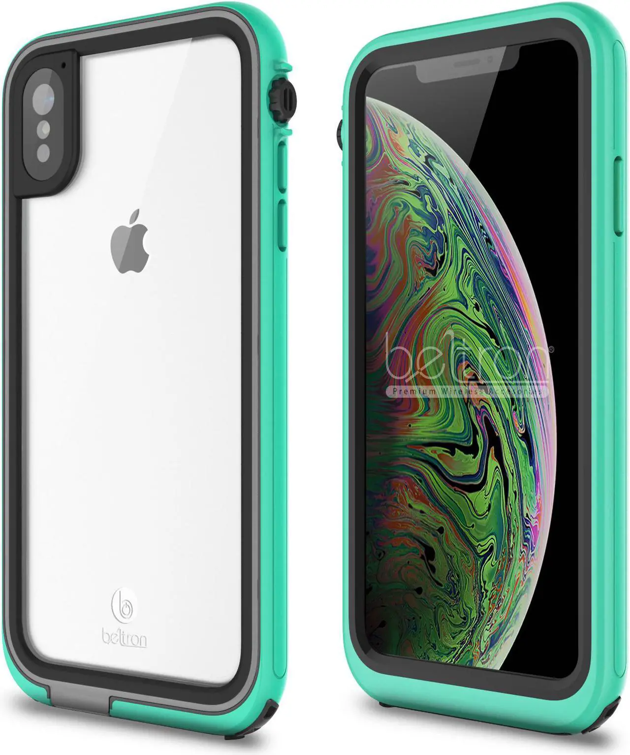 Main image of aquaLife iPhone Xs MAX Waterproof, Shock & Drop Proof, Dirt Proof, Heavy Duty Case (IP68 Rated, MIL-STD-810G Certified) Features: Built-in Screen Protector & 360° Watertight Seal (Teal)