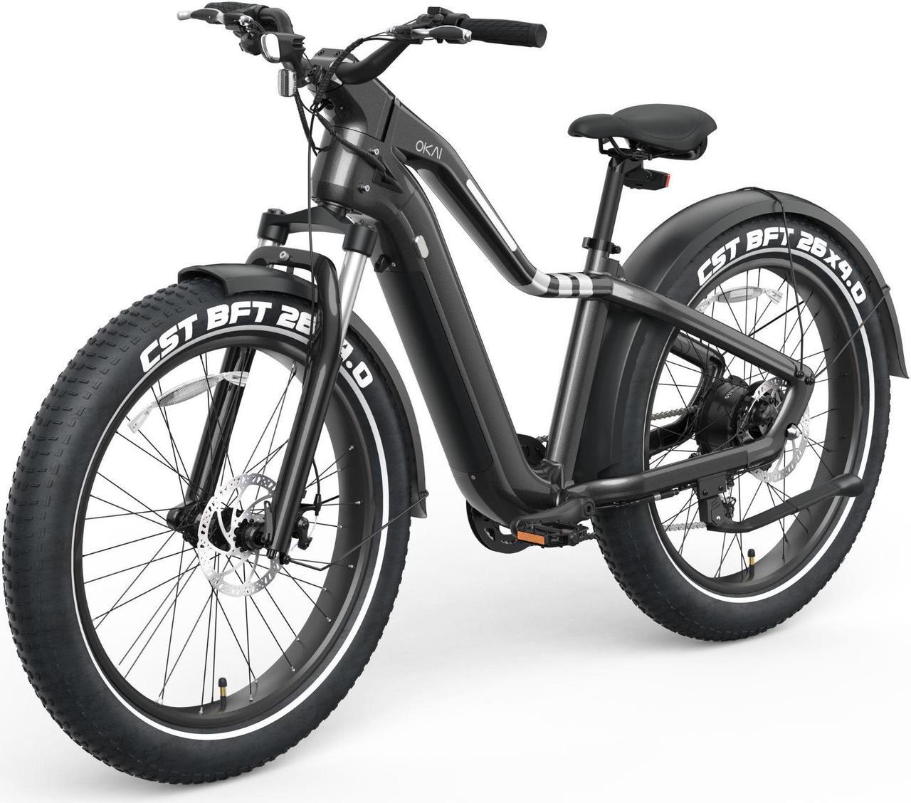 Alt view image 3 of 6 - OKAI EB50 26" Ranger Electric Bike - Black - 45 Miles Range & 20MPH - Touchscreen LCD - Customizable Ambience Lighting