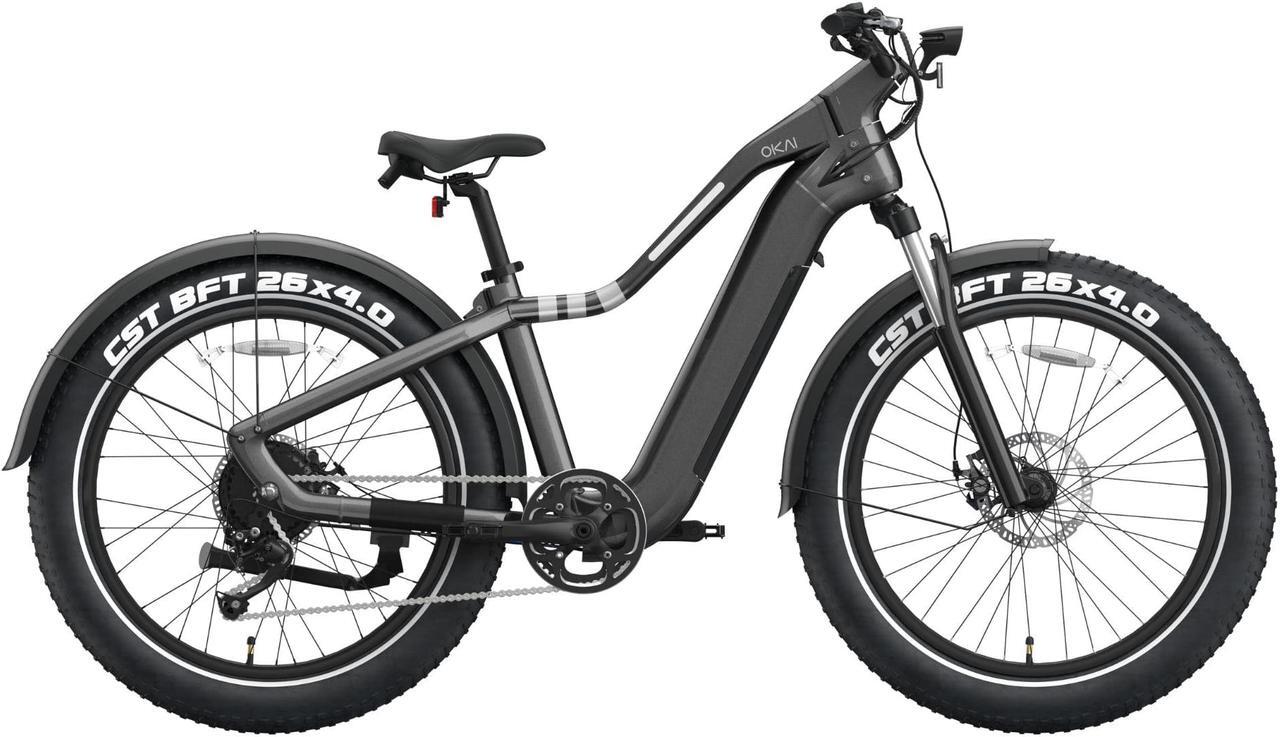 Main image of OKAI EB50 26" Ranger Electric Bike - Black - 45 Miles Range & 20MPH - Touchscreen LCD - Customizable Ambience Lighting