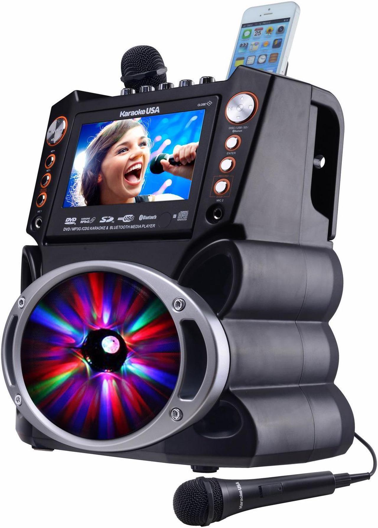 Alt view image 2 of 5 - KARAOKE USA(TM) GF846 Bluetooth Karaoke Machine with Synchronized LEDs