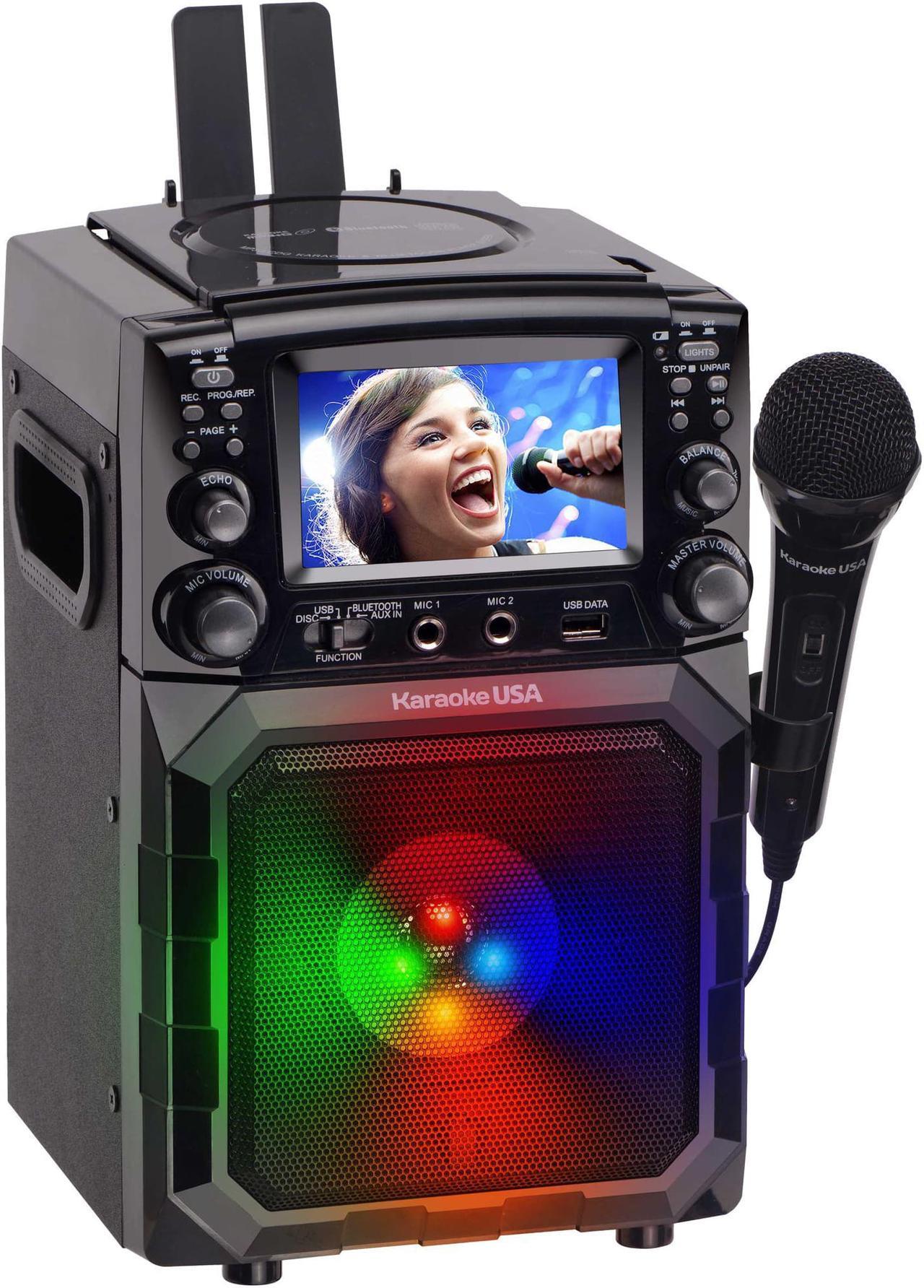 Alt view image 4 of 13 - Karaoke USA Portable CD/MP3 Karaoke Player - Bluetooth, Recording Function & Built-In Battery