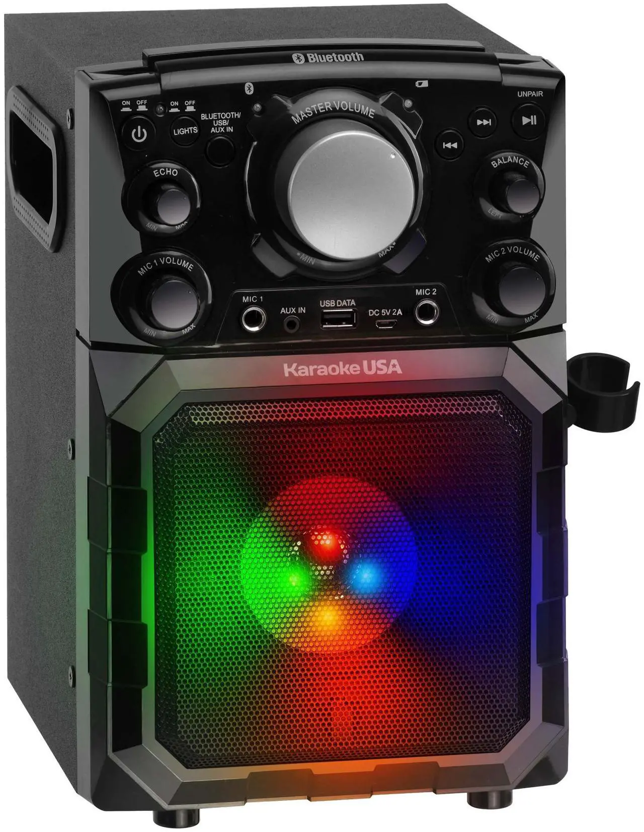 Alt view image 3 of 12 - Karaoke USA GQ410 Portable MP3 Karaoke Player system - Black