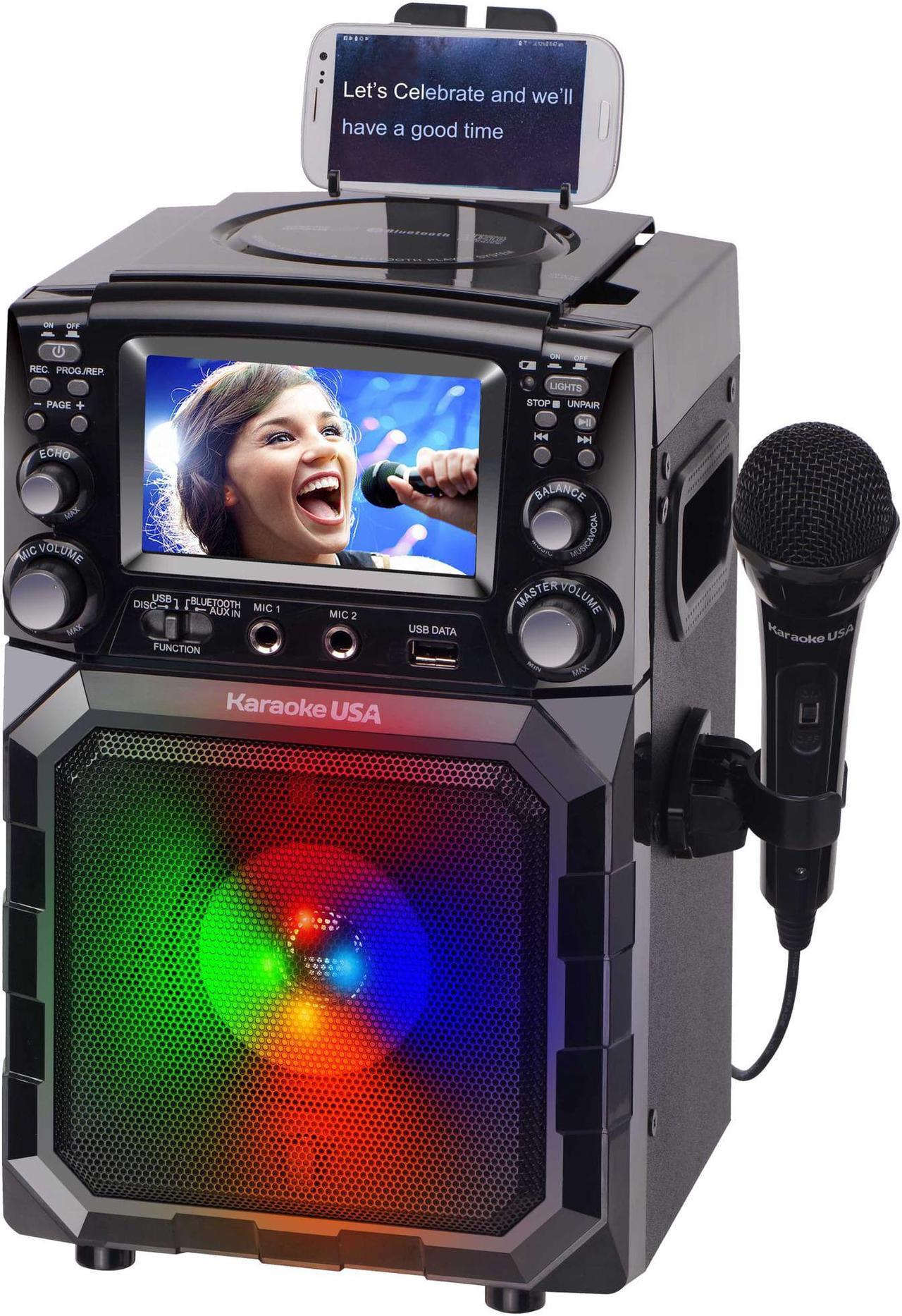 Alt view image 2 of 13 - Karaoke USA Portable CD/MP3 Karaoke Player - Bluetooth, Recording Function & Built-In Battery