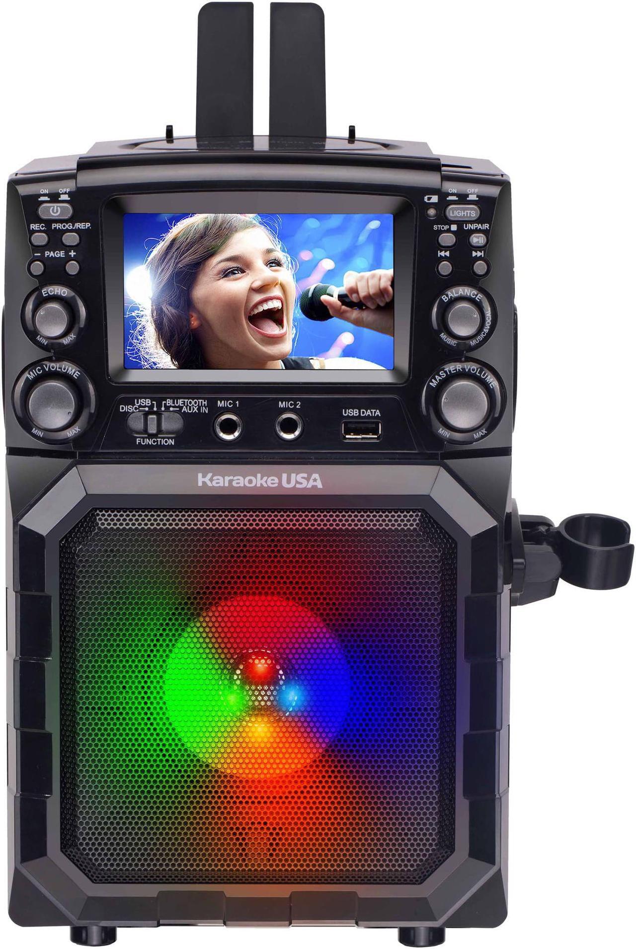 Alt view image 3 of 13 - Karaoke USA Portable CD/MP3 Karaoke Player - Bluetooth, Recording Function & Built-In Battery