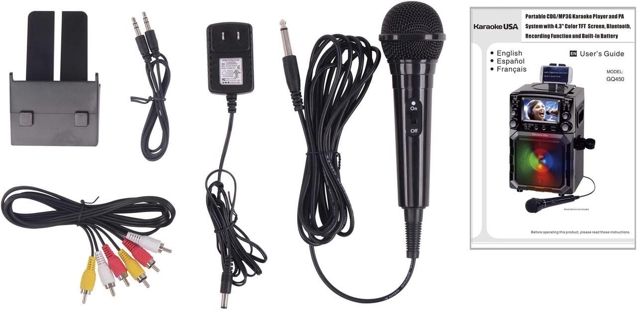 Alt view image 7 of 13 - Karaoke USA Portable CD/MP3 Karaoke Player - Bluetooth, Recording Function & Built-In Battery