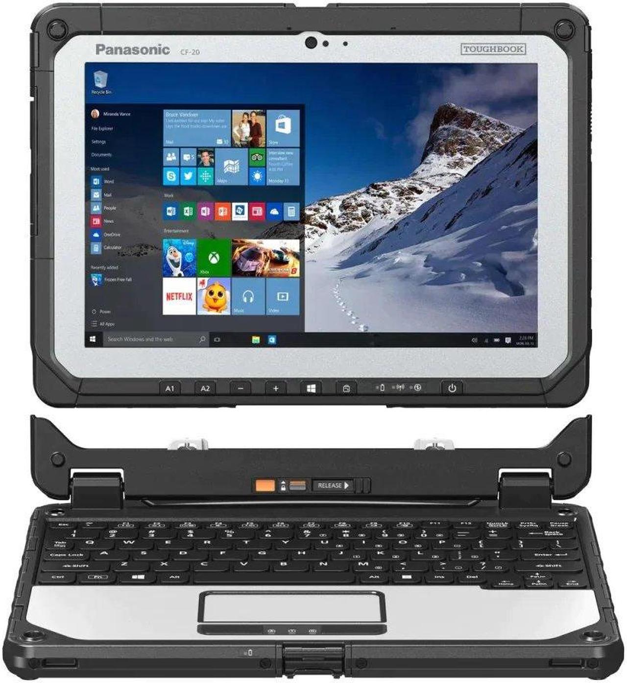 Panasonic Toughbook CF-20 MK2, Intel Core i5-7Y57, 10.1" Multi-Touch + Digitizer, 4G LTE, 8GB, 256GB SSD, Backlit Keyboard, Bridge Battery, ANSI Haz Loc, Win10 Pro