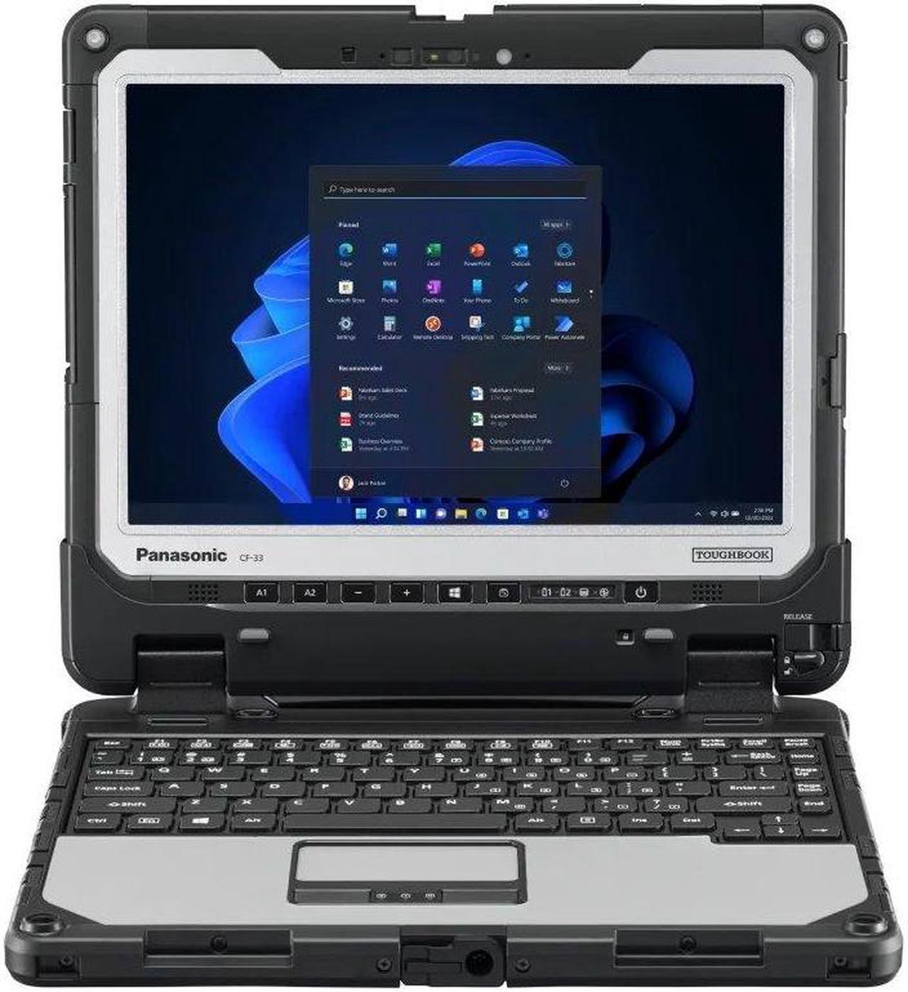 Panasonic Toughbook CF-33, Fully-Rugged 2-in-1 Laptop, 12" QHD, Intel Core i5-7300U, 16GB, 512GB SSD, 4G LTE, Barcode Reader, Windows 11 Pro