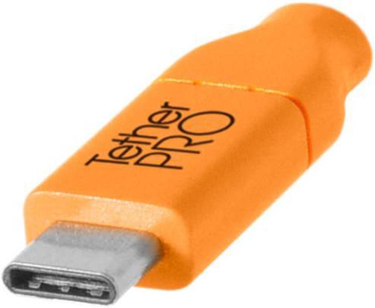 Alt view image 8 of 11 - Tether Tools TetherPro USB-C to USB-C Cable, 15', Orange #CUC15-ORG