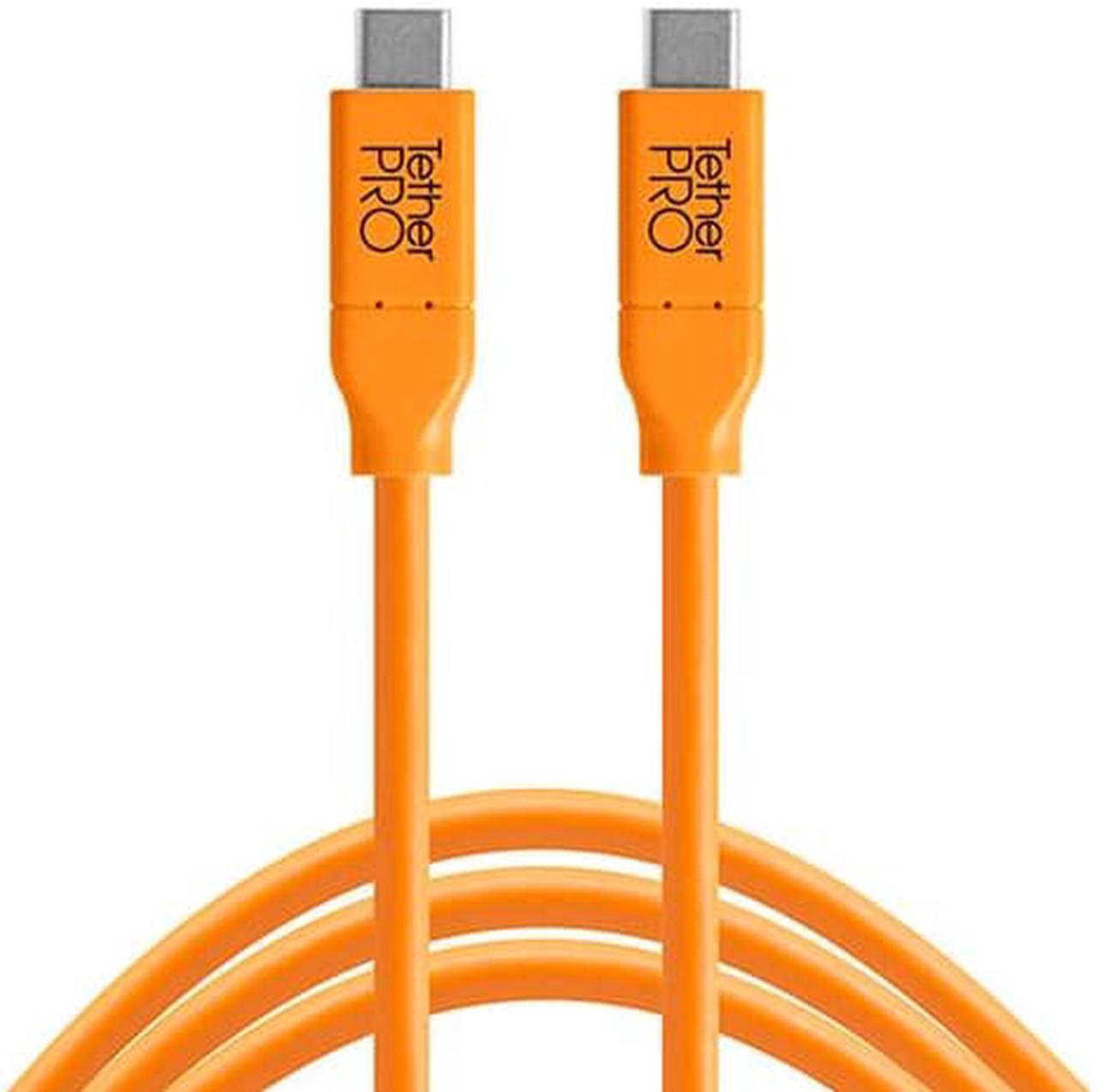 Alt view image 2 of 11 - Tether Tools TetherPro USB-C to USB-C Cable, 15', Orange #CUC15-ORG