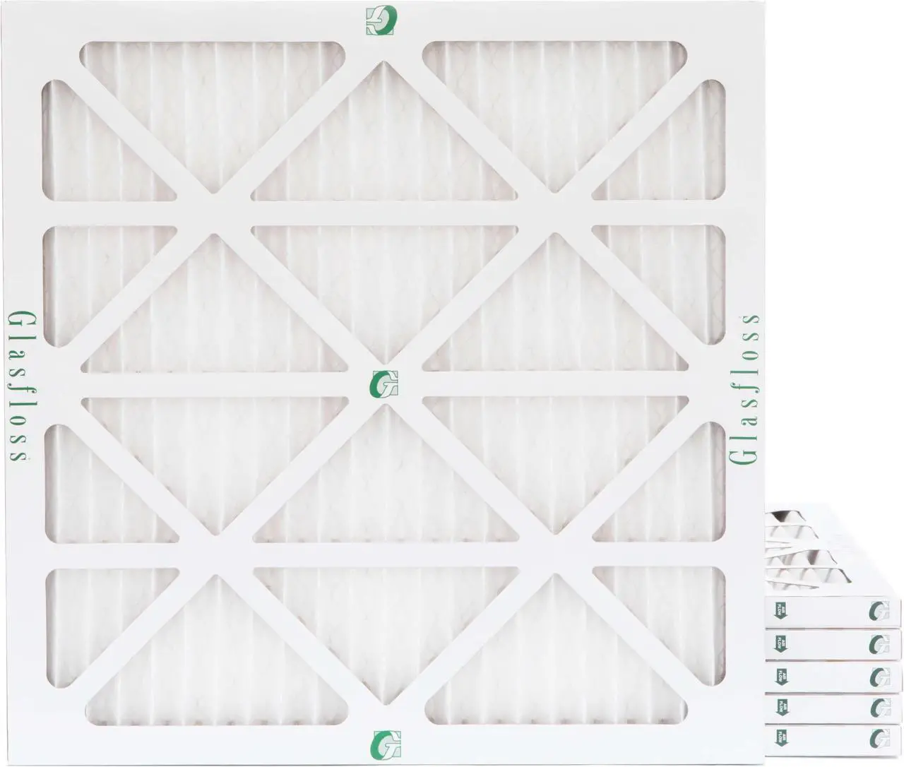 Main image of Glasfloss ZL 20x20x1 MERV 10 Pleated Air Filters. Box of 6. Actual Size: 19-1/2 x 19-1/2 x 7/8