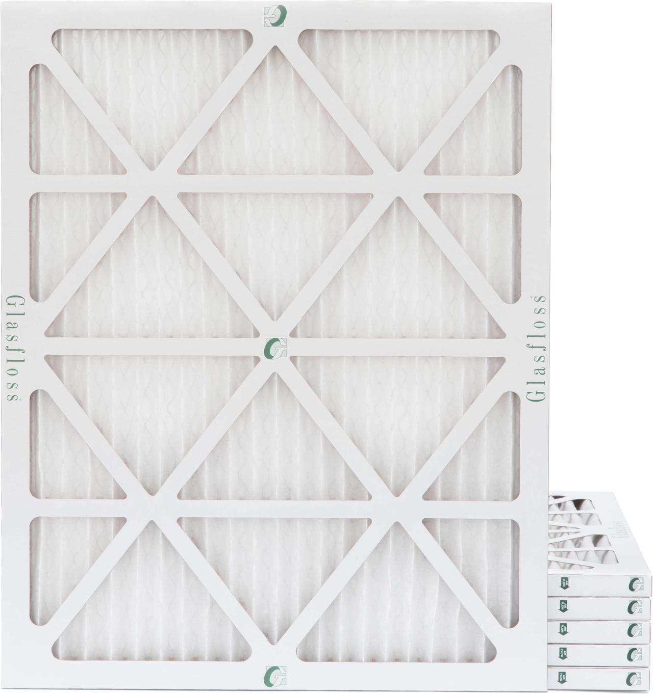 Main image of Glasfloss ZL 24x30x1 MERV 10 Pleated Air Filters. Box of 6. Actual Size: 23-5/8 x 29-5/8 x 7/8