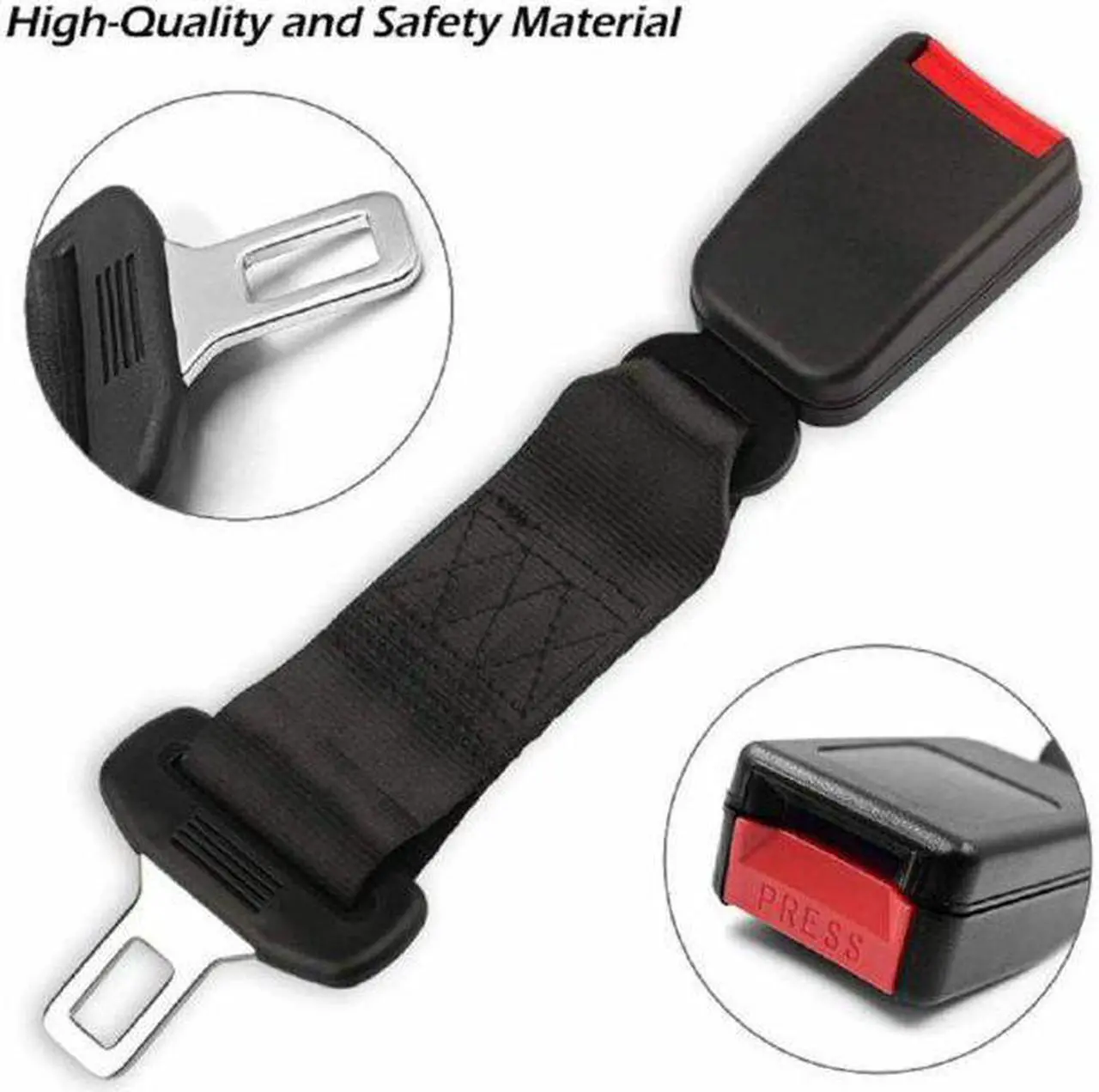Alt view image 3 of 5 - 2pcs Seat Belt Extender 10" Car Buckle Extender for Cars, Easy to Install,Black