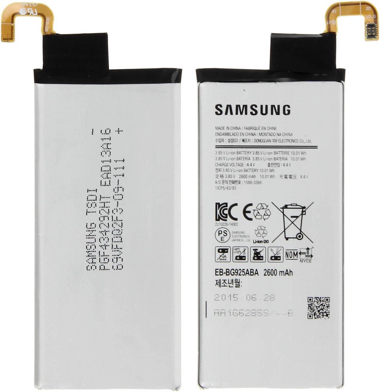 Alt view image 4 of 5 - Genuine OEM Original Samsung Galaxy S6 Edge Internal Battery EB-BG925ABE -2600mAh