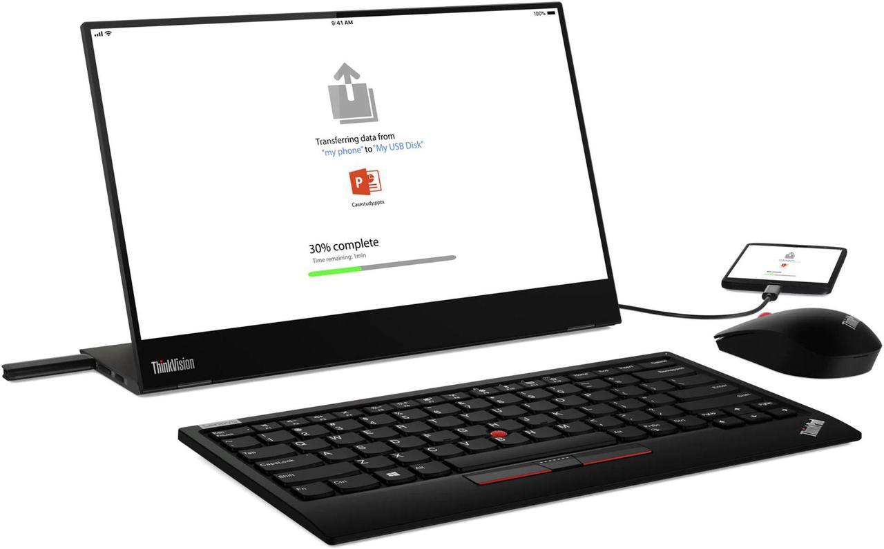 Alt view image 3 of 20 - Lenovo ThinkVision M14t 14" USB-C Mobile Monitor with Touch Screen