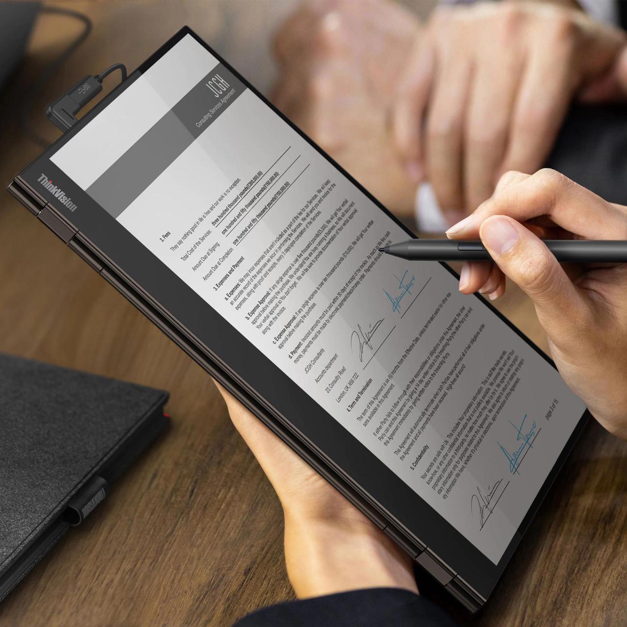 Alt view image 4 of 20 - Lenovo ThinkVision M14t 14" USB-C Mobile Monitor with Touch Screen