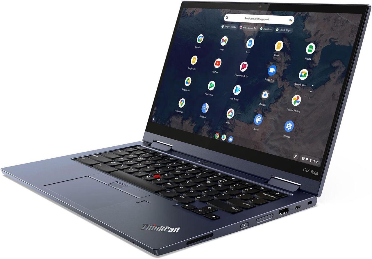 Main image of Lenovo ThinkPad C13 Yoga Gen 1 20UX001PUS 13.3" Touchscreen 2 in 1 Chromebook - Full HD - 1920 x 1080 - AMD 3150C Dual-core (2 Core) 2.40 GHz - 4 GB RAM - 32 GB Flash Memory - Abyss Blue - Chrome