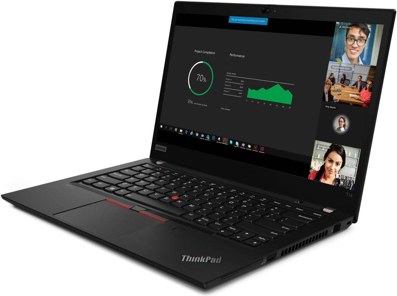 Alt view image 3 of 7 - Lenovo ThinkPad T14 Gen 2 Laptop, 14" Full HD IPS 300 nits, i7-1165G7, UHD Graphics, 16GB, 512GB SSD, Win 10 Pro (20W0003LUS)