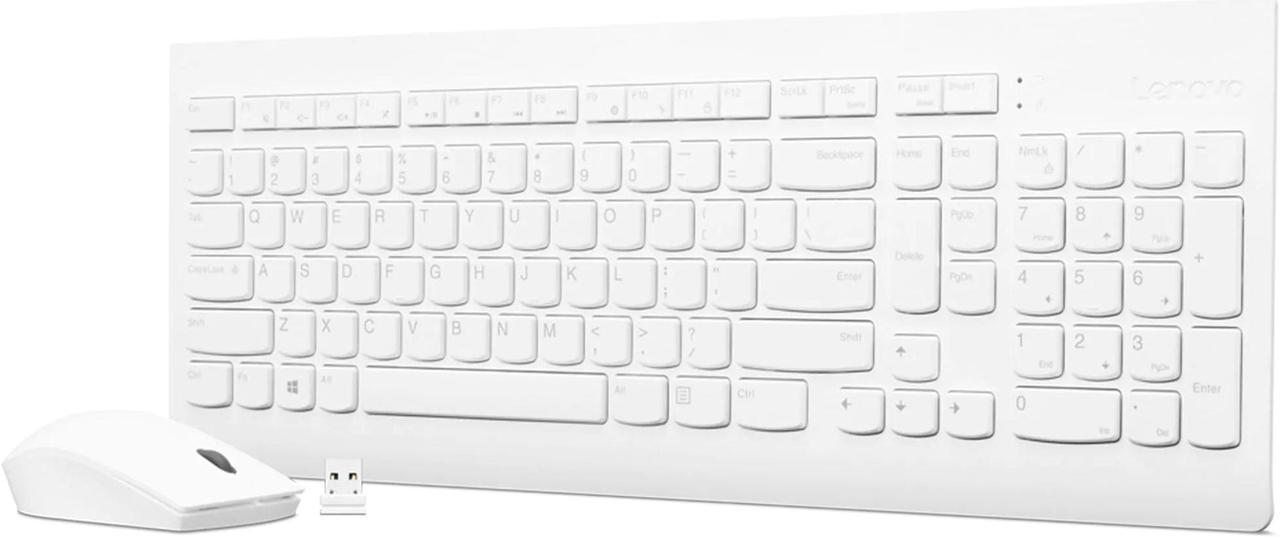 Lenovo 510 Wireless Combo Keyboard & Mouse (White) - US English