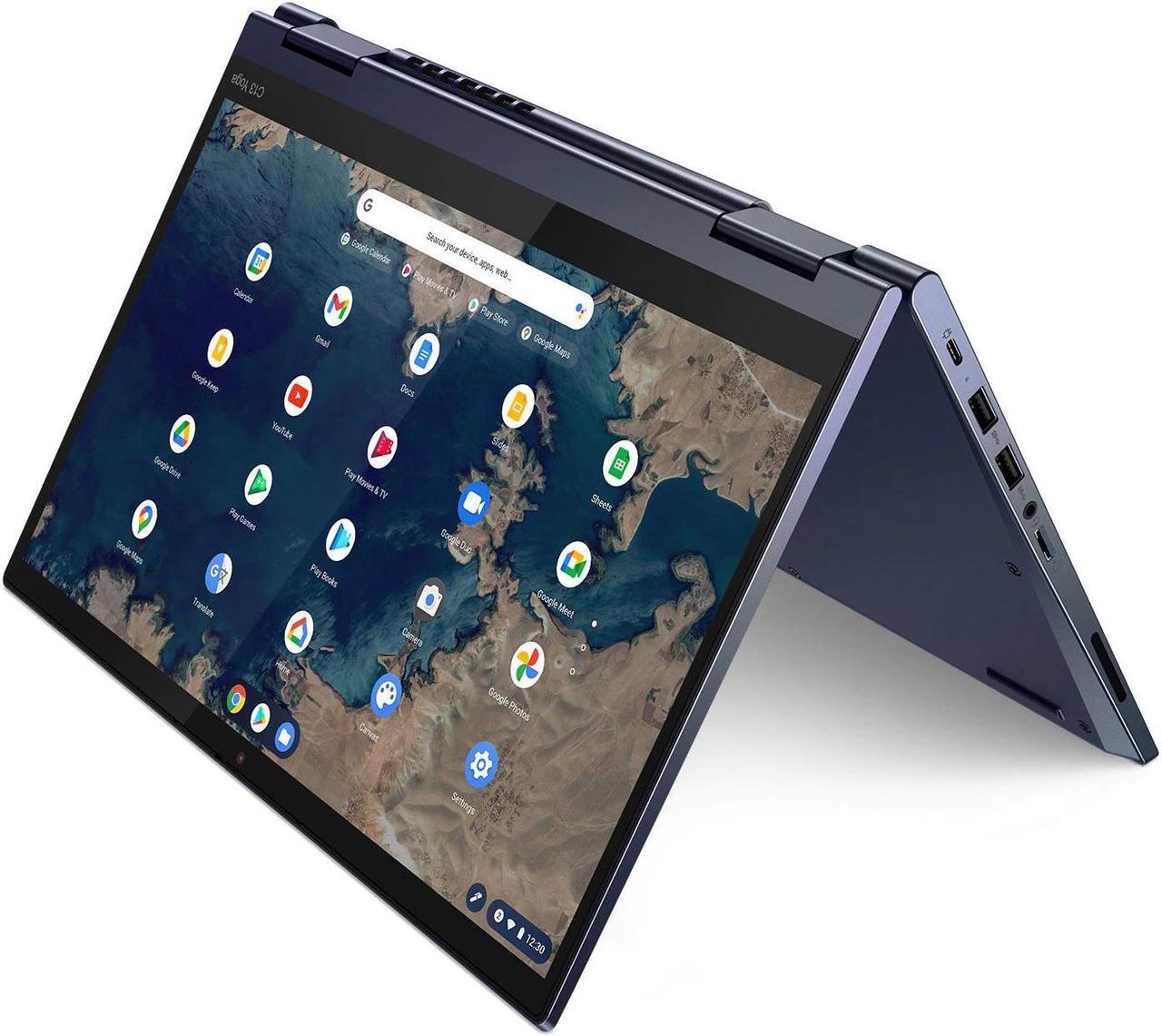 Alt view image 7 of 18 - Lenovo ThinkPad C13 Yoga Gen 1 20UX001PUS 13.3" Touchscreen 2 in 1 Chromebook - Full HD - 1920 x 1080 - AMD 3150C Dual-core (2 Core) 2.40 GHz - 4 GB RAM - 32 GB Flash Memory - Abyss Blue - Chrome