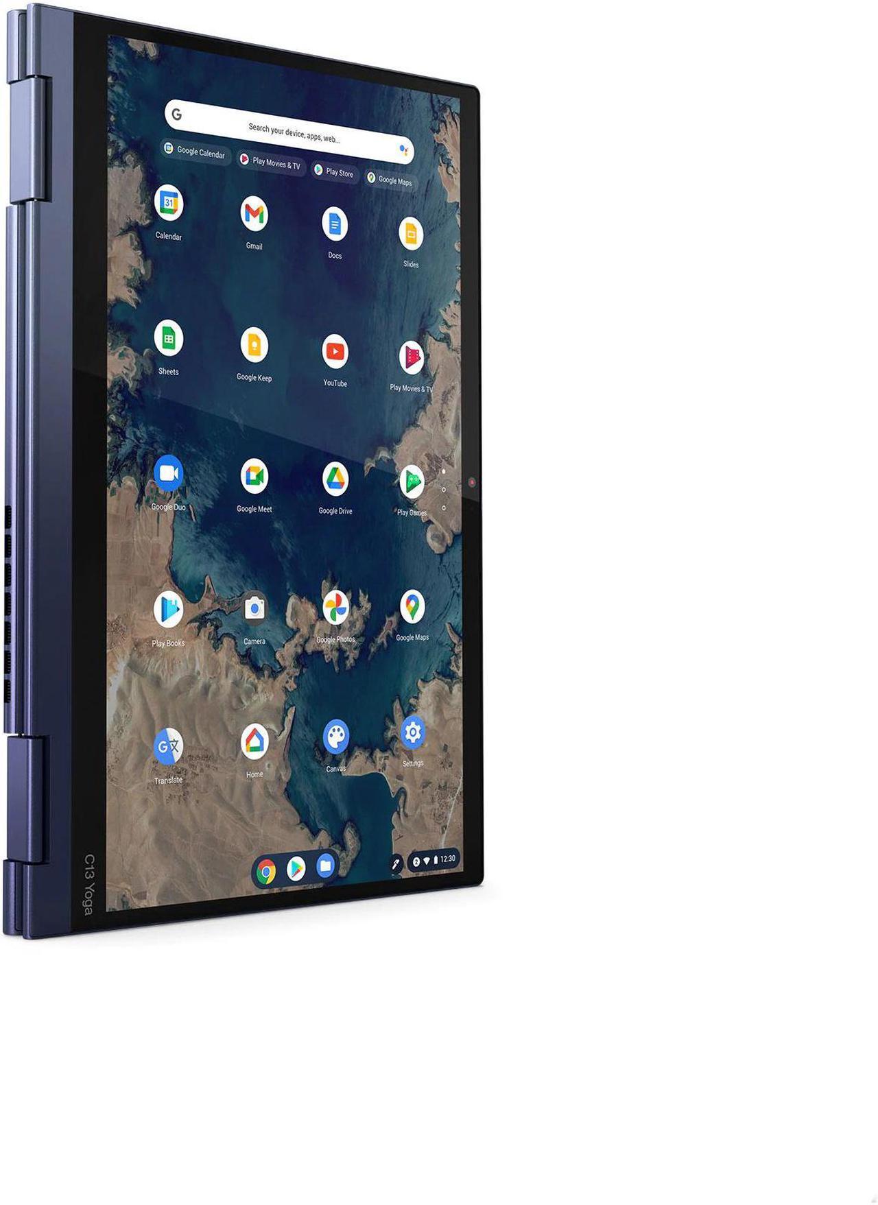 Alt view image 8 of 18 - Lenovo ThinkPad C13 Yoga Gen 1 20UX001PUS 13.3" Touchscreen 2 in 1 Chromebook - Full HD - 1920 x 1080 - AMD 3150C Dual-core (2 Core) 2.40 GHz - 4 GB RAM - 32 GB Flash Memory - Abyss Blue - Chrome
