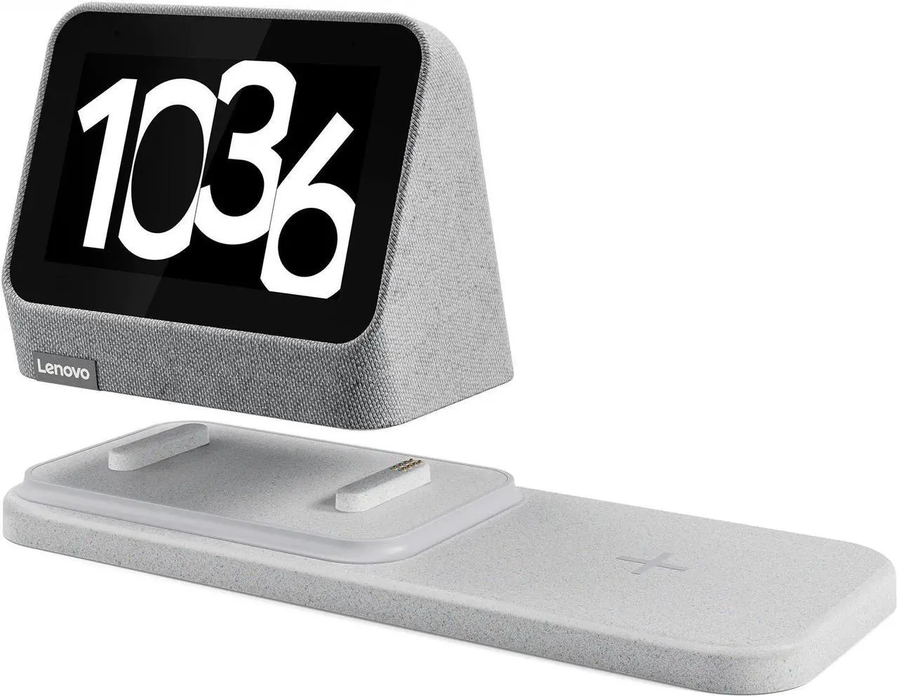 Main image of Lenovo Smart Clock Gen 2, Grey, with Charging Station, 3.97" IPS Touch, 1GB, 8GB