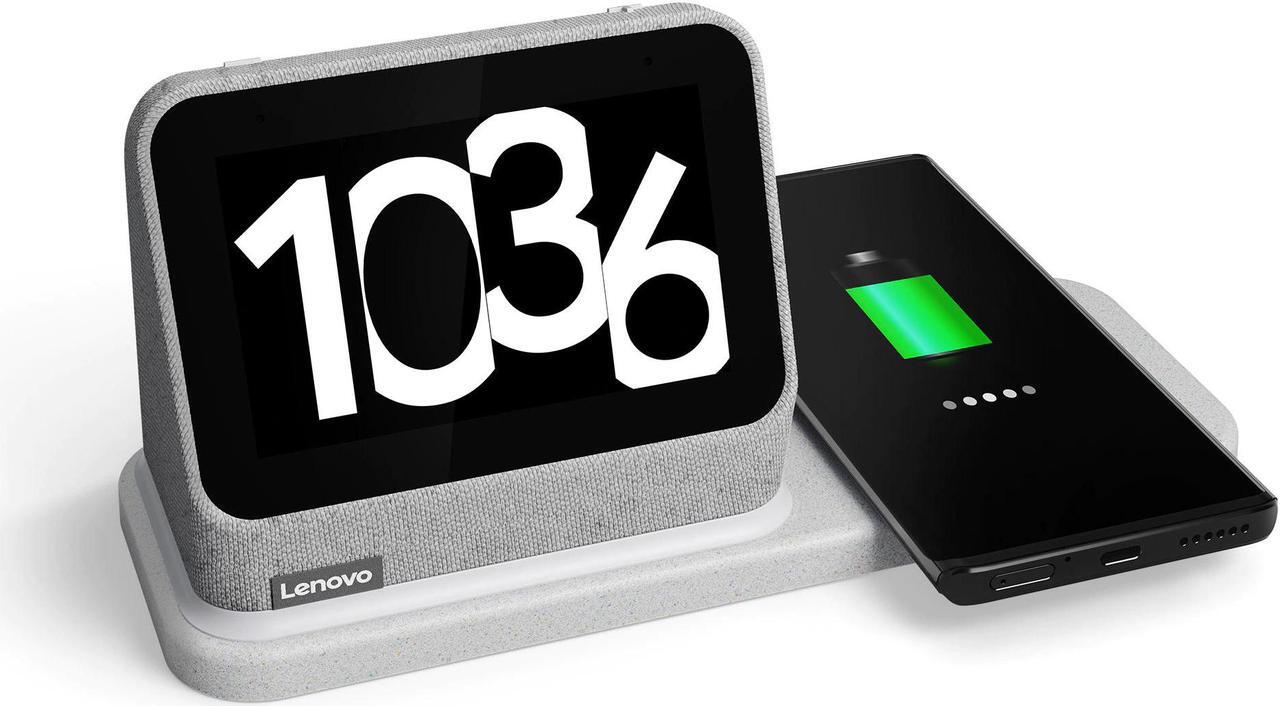 Alt view image 2 of 9 - Lenovo Smart Clock Gen 2, Grey, with Charging Station, 3.97" IPS Touch, 1GB, 8GB
