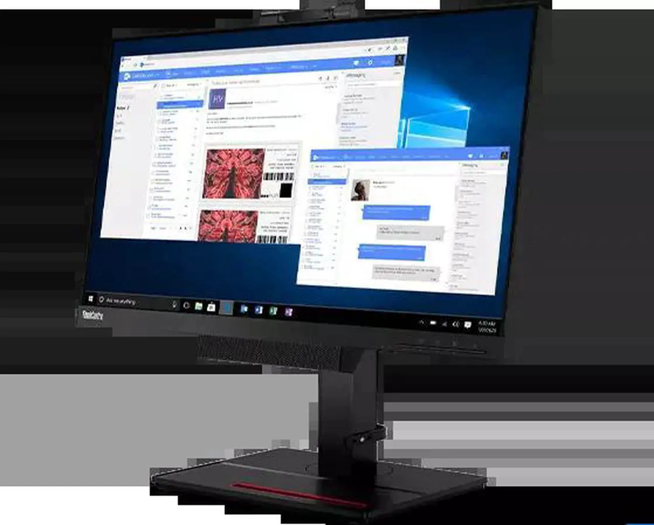 Alt view image 7 of 14 - Lenovo ThinkCentre TIO24Gen 4 24" WLED FHD- Touch Monitor with Webcam, Speaker and Mic