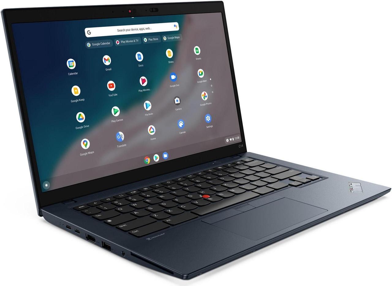 Alt view image 2 of 7 - Lenovo ThinkPad C14 Chromebook Intel Laptop, 14" FHD IPS, Intel Core i7-1265U vPro, Iris Xe Graphics , 16GB, 256GB SSD