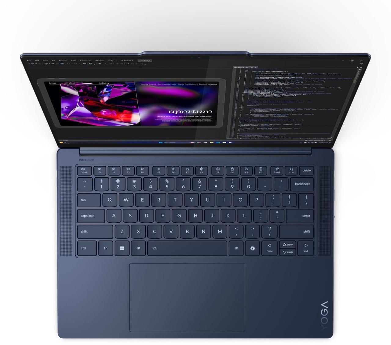 Alt view image 6 of 7 - Lenovo Yoga Slim 7x Laptop, 14.5" Glass,Snapdragon X Elite X1E-78-100,32GB, Qualcomm Adreno GPU, 1TB SSD,Win 11 Pro Arm